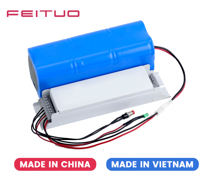 Paquete de batería de emergencia LED con paquete de batería externo