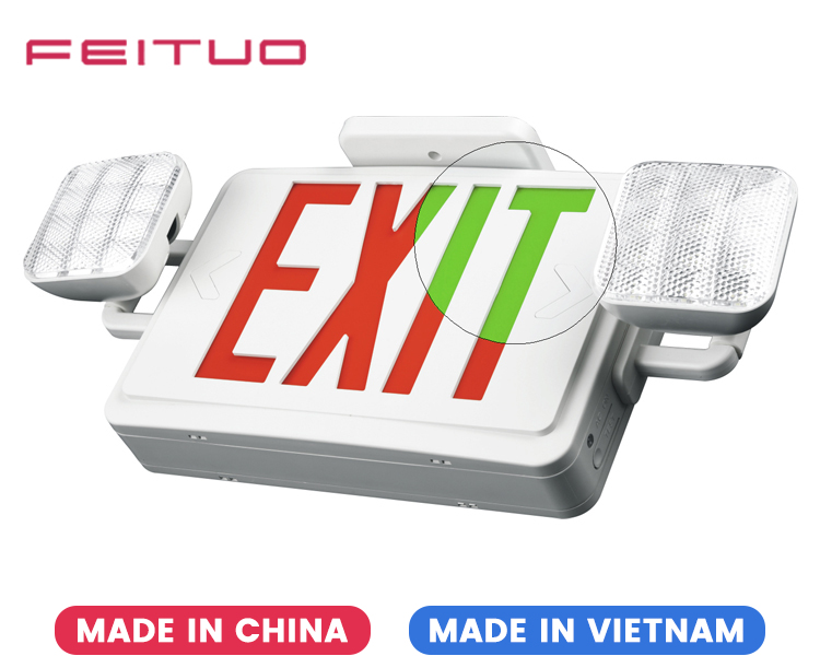 JLEC2BCW-Señal de salida de emergencia combinada LED bicolor con cabezales LED